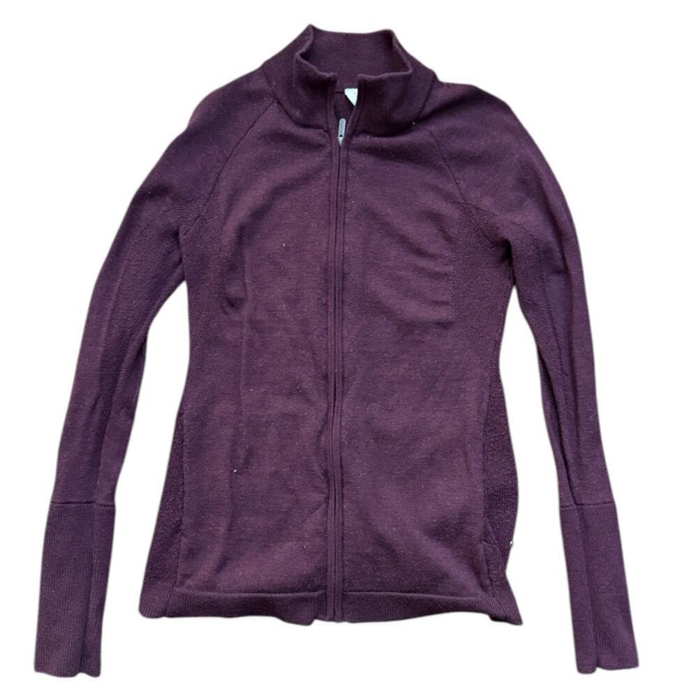 Lululemon Women's Purple 100% Merino Wool Full Zip Nulu Define Jacket Size 8